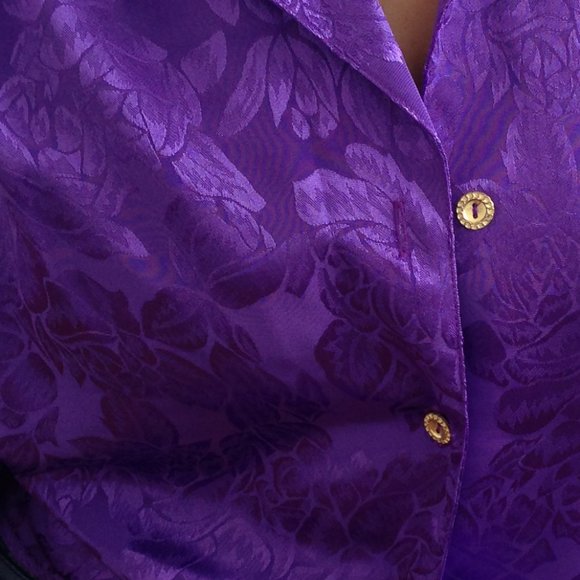 H.E.R - Beautiful Silky Purple Oversized Blouse - Picture 12 of 13